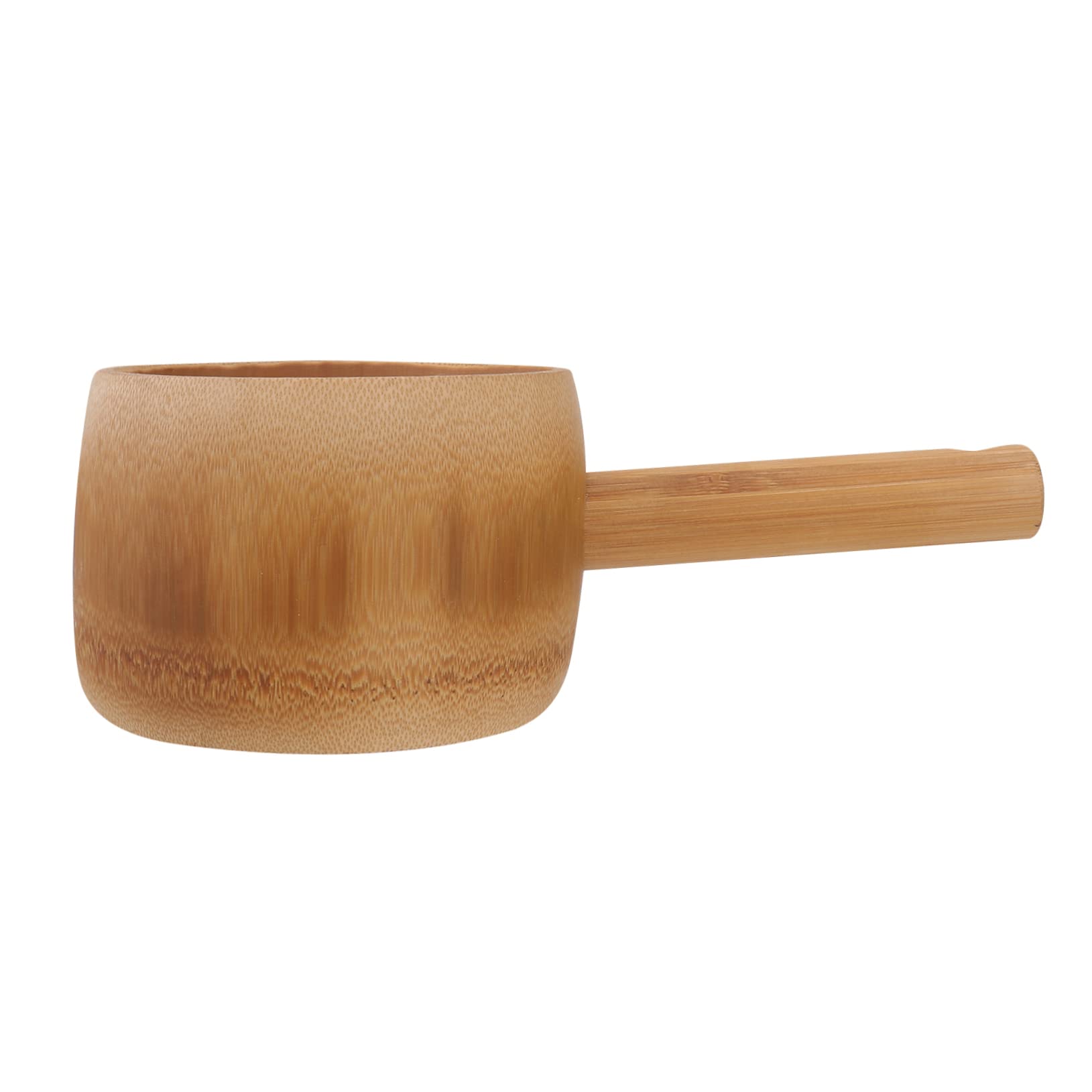 LABRIMP Bamboo Water Ladle with Long Handle 8.66In Smooth Surface Garden and Household Water Scoop for Bath and Kitchen Use