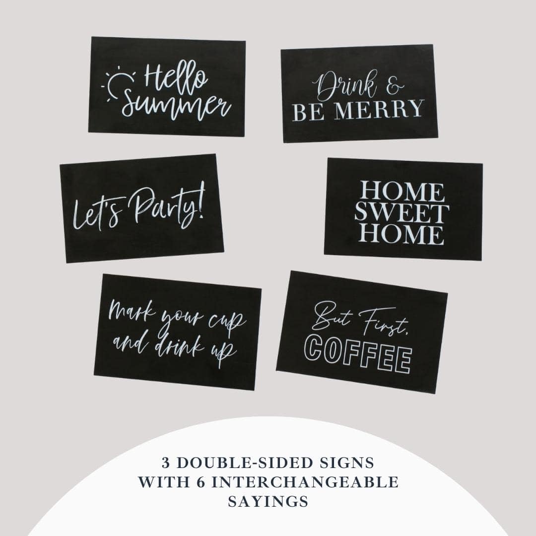 White Cup Holder With Marker Slot - Mark Your Cup And Drink Up Cup Holder With Interchangeable Signs - Party Cup Holder With Mar