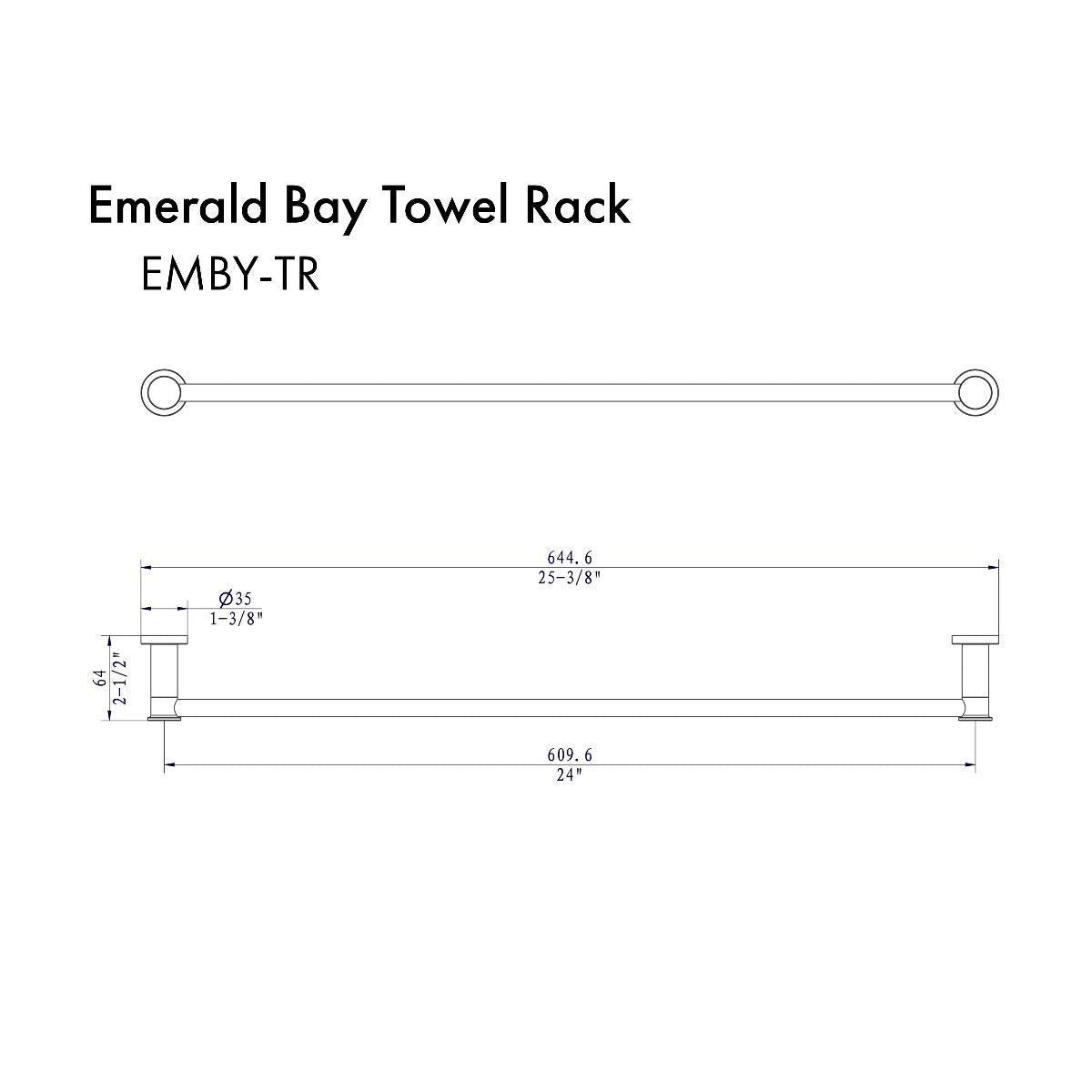 ZLINE Emerald Bay Towel Rail in Brushed Nickel (EMBY-TR-BN)