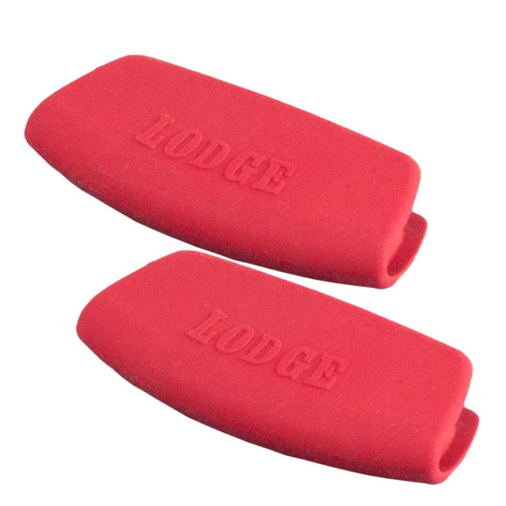 Lodge Silicone Grips - Dishwasher Safe Silicone Grips Designed Bakeware Products Only - Reusable Heat Protection Up to 425 - Red