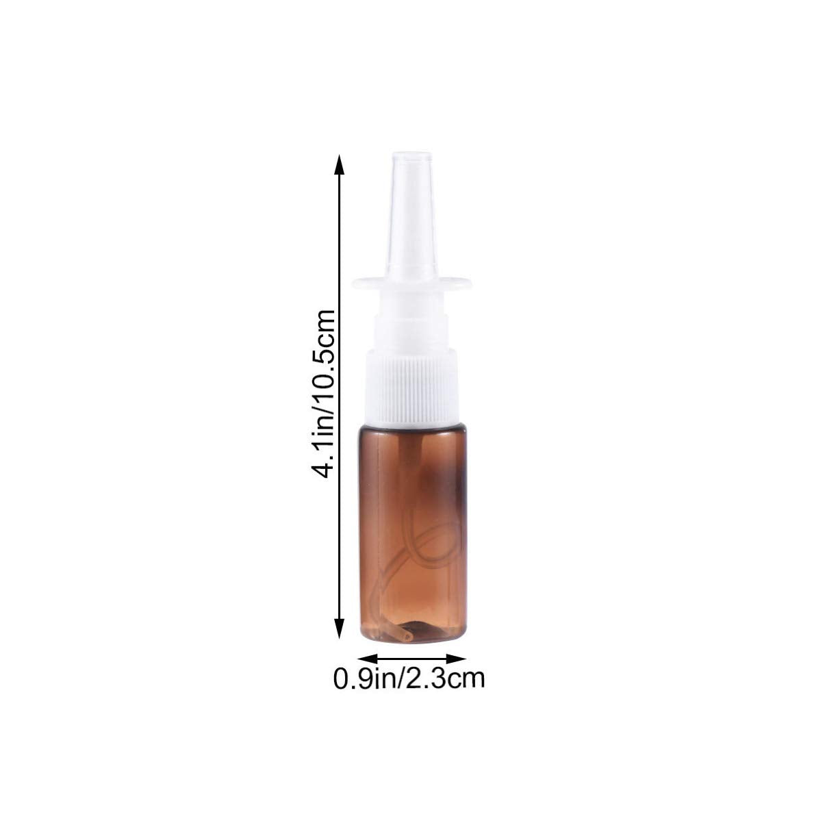 Healifty 15Ml Empty Nasal Spray Bottle, Refillable Fine Mist Empty Spray Bottles Amber Glass Sprayers 10Pcs (Brown Pet+ 18R Dire