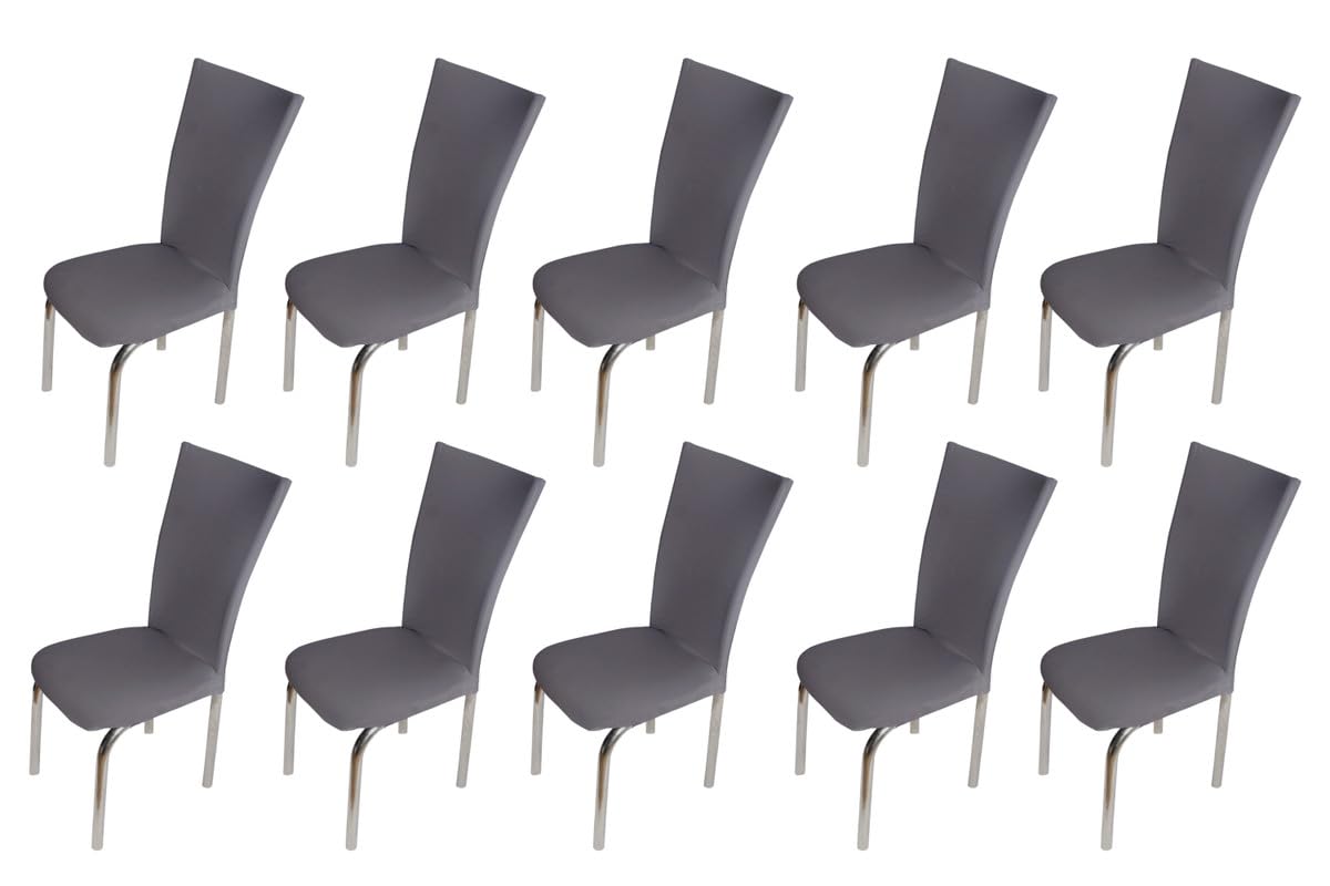 The Furnishing Tree Polyester Spandex Chair Cover Washable Stretchable Grey Set Of 10