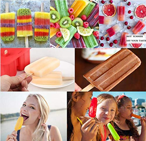 Silicone Popsicles Molds, Homemade Ice Popsice Molds Food Grade Bpa-Free With Popsicles Maker Sticks Popsicles Bags A Funnel, Po