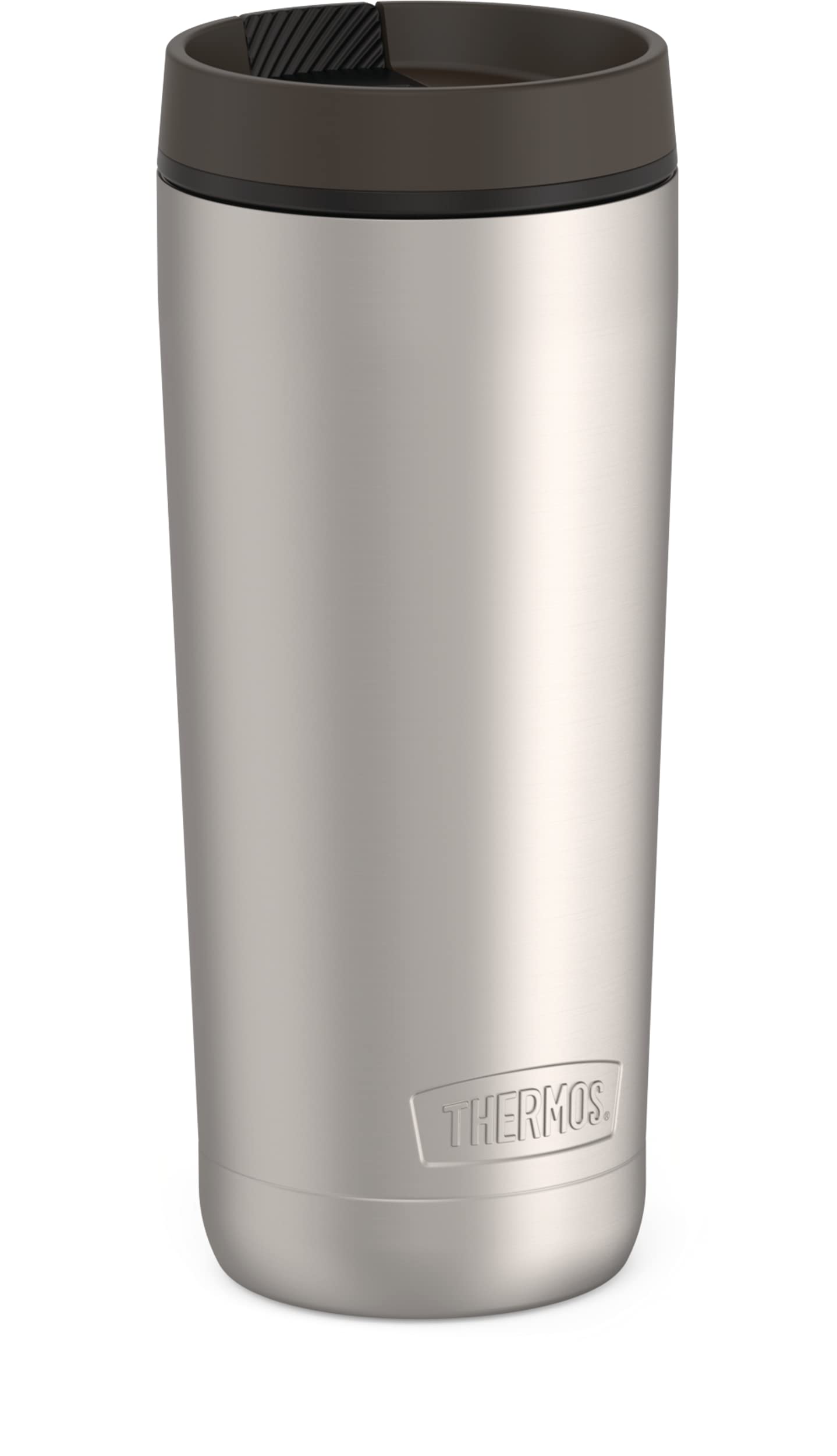 Thermos Alta Series Stainless Steel Tumbler 18 Ounce, Matte Steel/Espresso Black