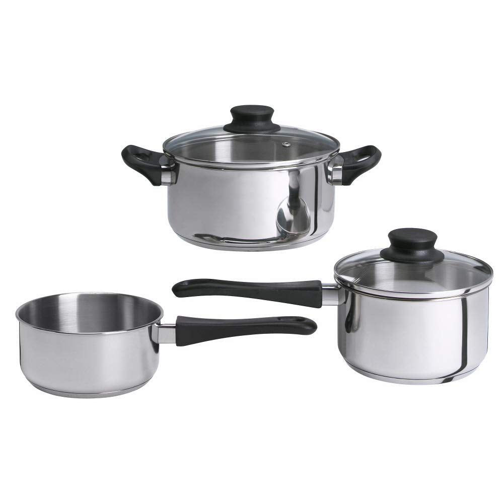 ANNONS 5Piece cookware Set Glass Stainless Steel