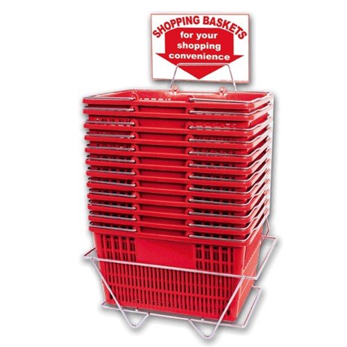 Only Hangers Set Of 12 Red Shopping Basket Set