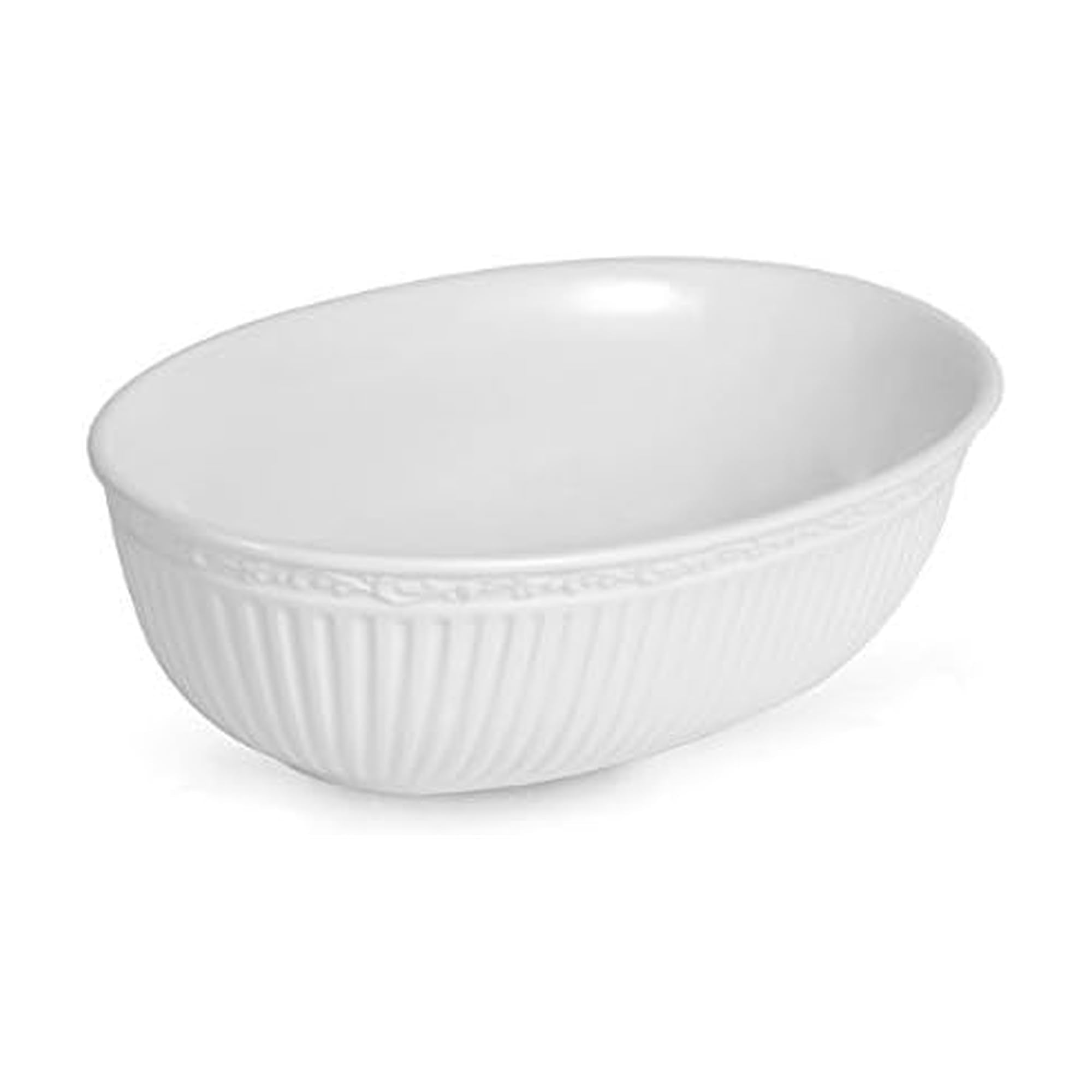 Mikasa Italian Countryside Oval Serving Bowl, 10.5, White