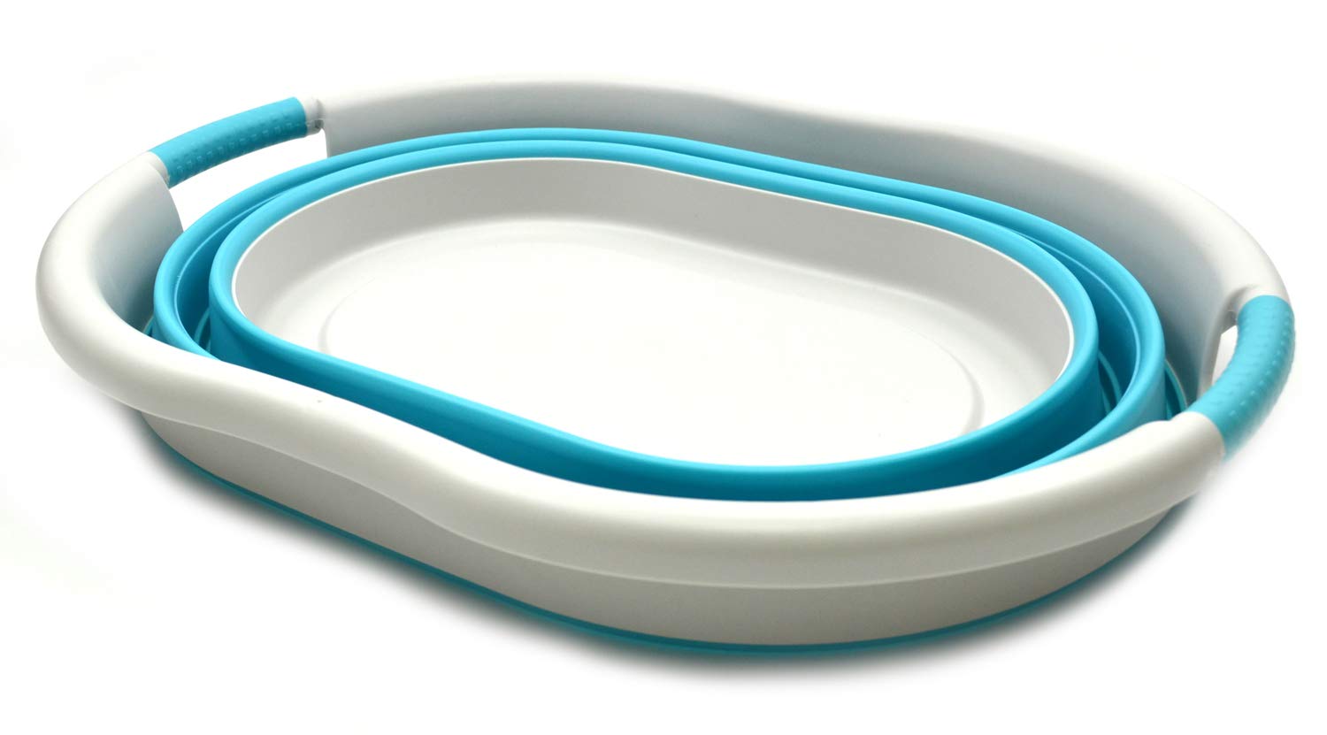 Sammart 36L (9.5 Gallon) Collapsible Plastic Laundry Basket - Oval Tub/Basket - Foldable Storage Container/Organizer - Portable