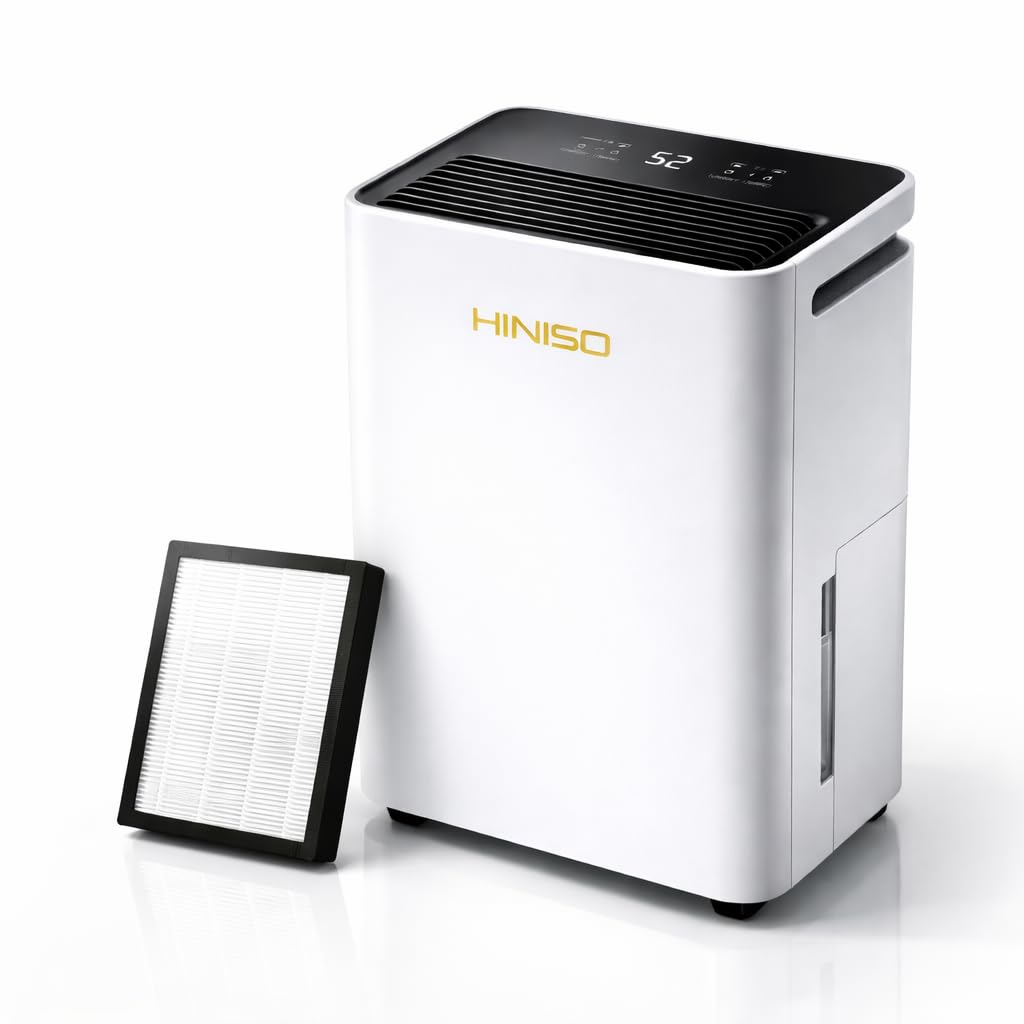 Hiniso 16L Smart Wifi Compressor Dehumidifier With Hepa 13 Air Purification For Home & Basement Up To 3200 Sq.Ft | Ionizer, 3.2L