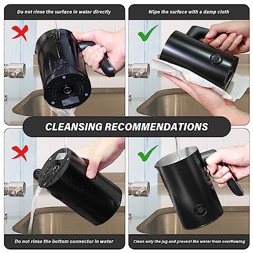 Simple Deluxe Electric Milk Frother, 4 In 1 Electric Milk Steamer 250Ml/8.4Oz Automatic Hot And Cold Milk Foam Maker And Milk Wa