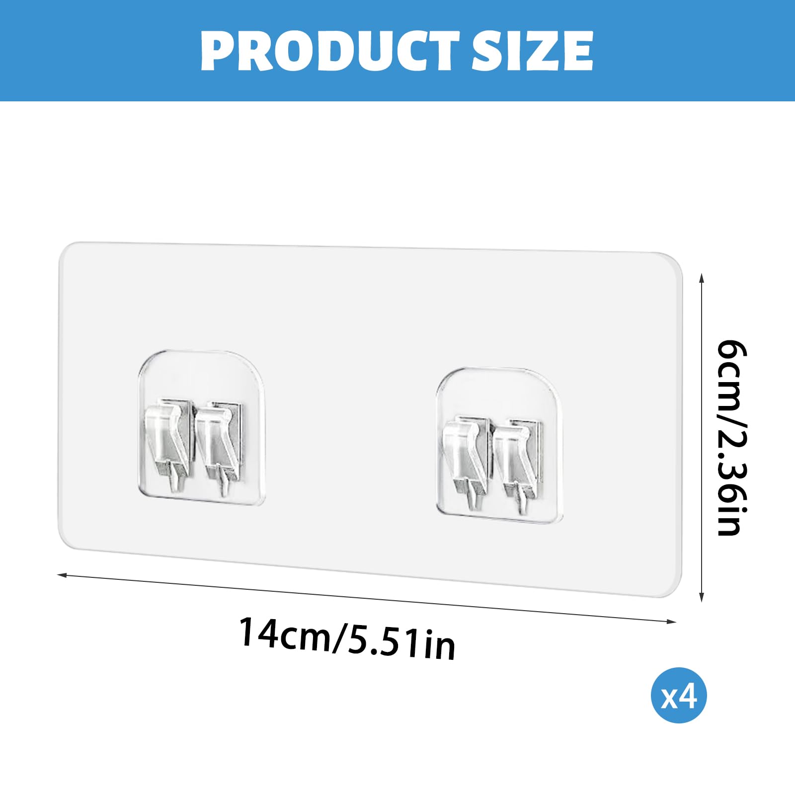 Chris.W 4 Pack Clear Adhesive Suction Sticker for No Drilling Bathroom Shower Shelf Accessories  Super Strong Adhesive Wall Sticker for Shower Caddy and More