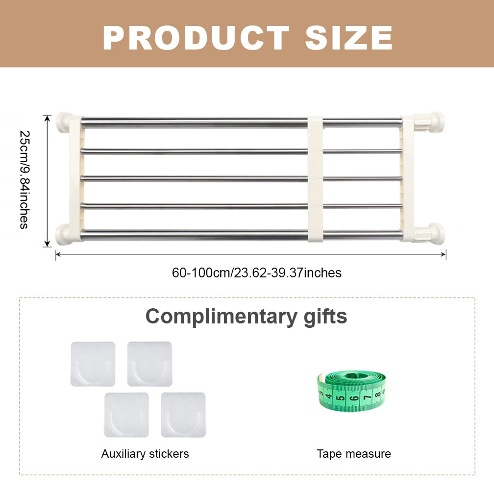 Hershii 1shelves Tension Shelf Expandable Rod closet System Heavy Duty clothes Hanger Adjustable DIY Storage Organizer Shoe Rack