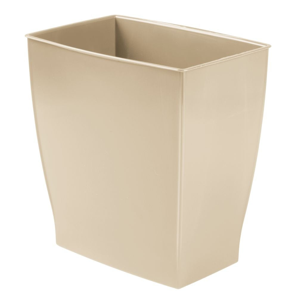 iDesign Mono Spa Rectangular Trash Can for Bath, Bedroom, Office - 11.25 x 7.5 x 12, 2.5 Gallon, Taupe