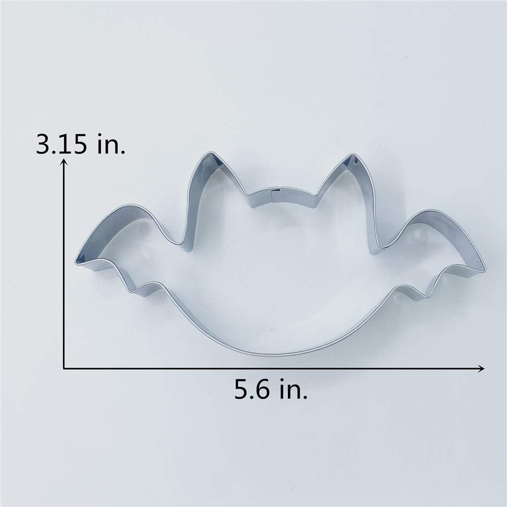 Liliao Halloween Large Bat Cookie Cutter - 5.6 X 3.2 Inchess - Stainless Steel - By Janka