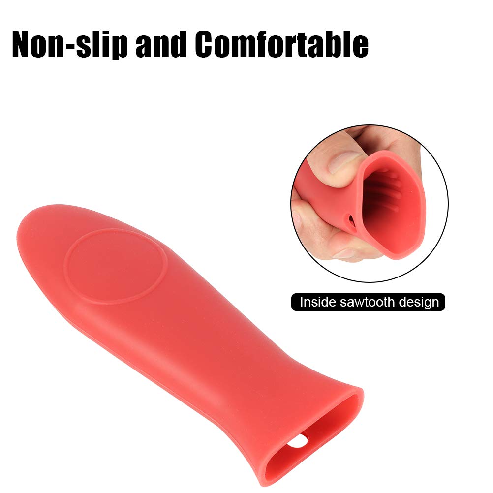 Emoly Silicone Hot Handle Holder, 3 Pack Pot Holders Cover Rubber Hot Resistant Non Slip Pot Holder Sleeves For Cast Iron Skille