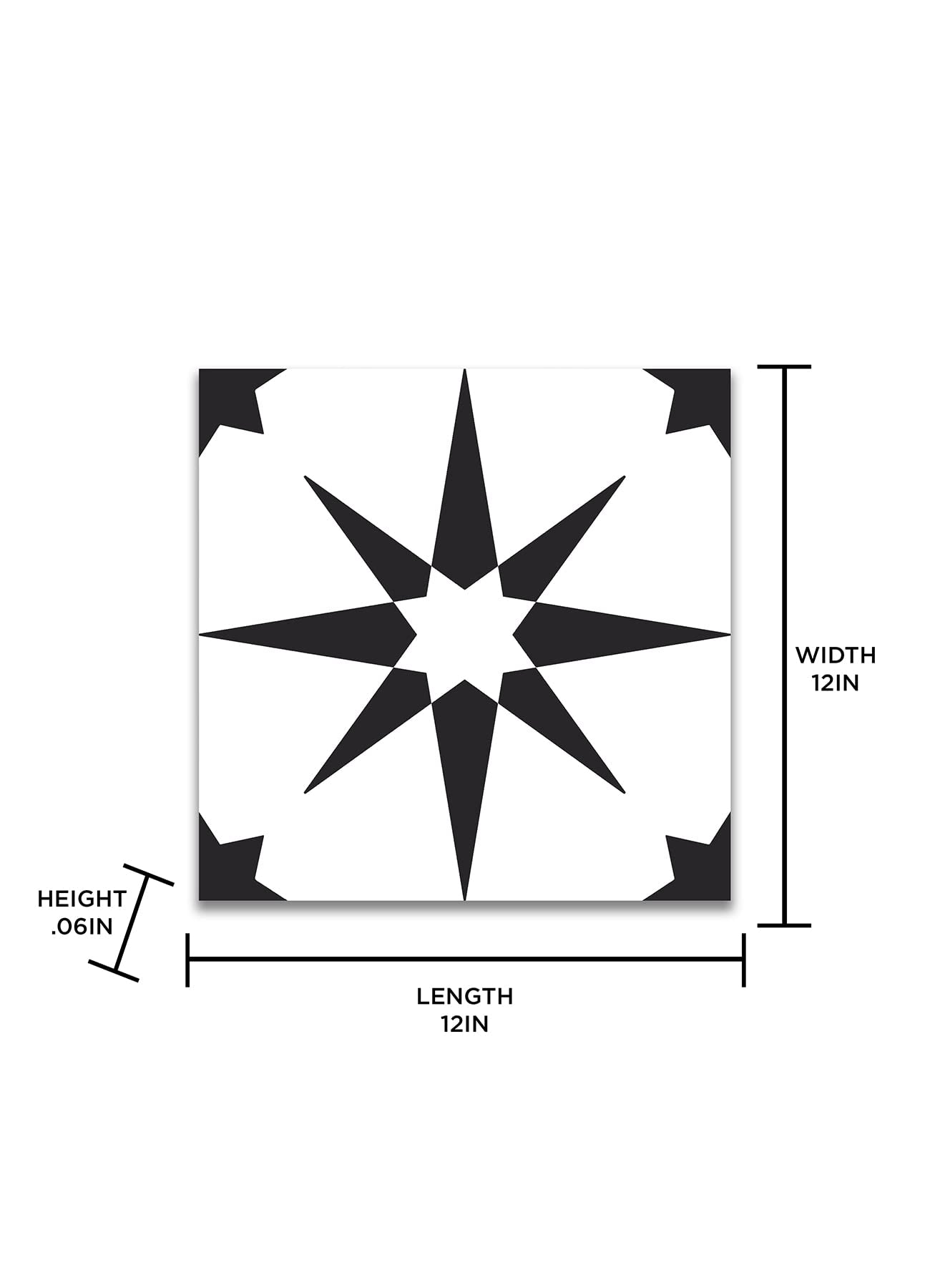 Floorpops Fp2948 Altair Peel & Stick Floor Tiles, Black