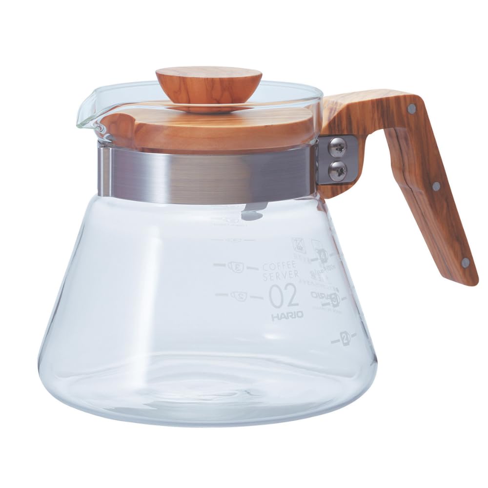Hario Glass Coffee Server, 600Ml, Olive Wood