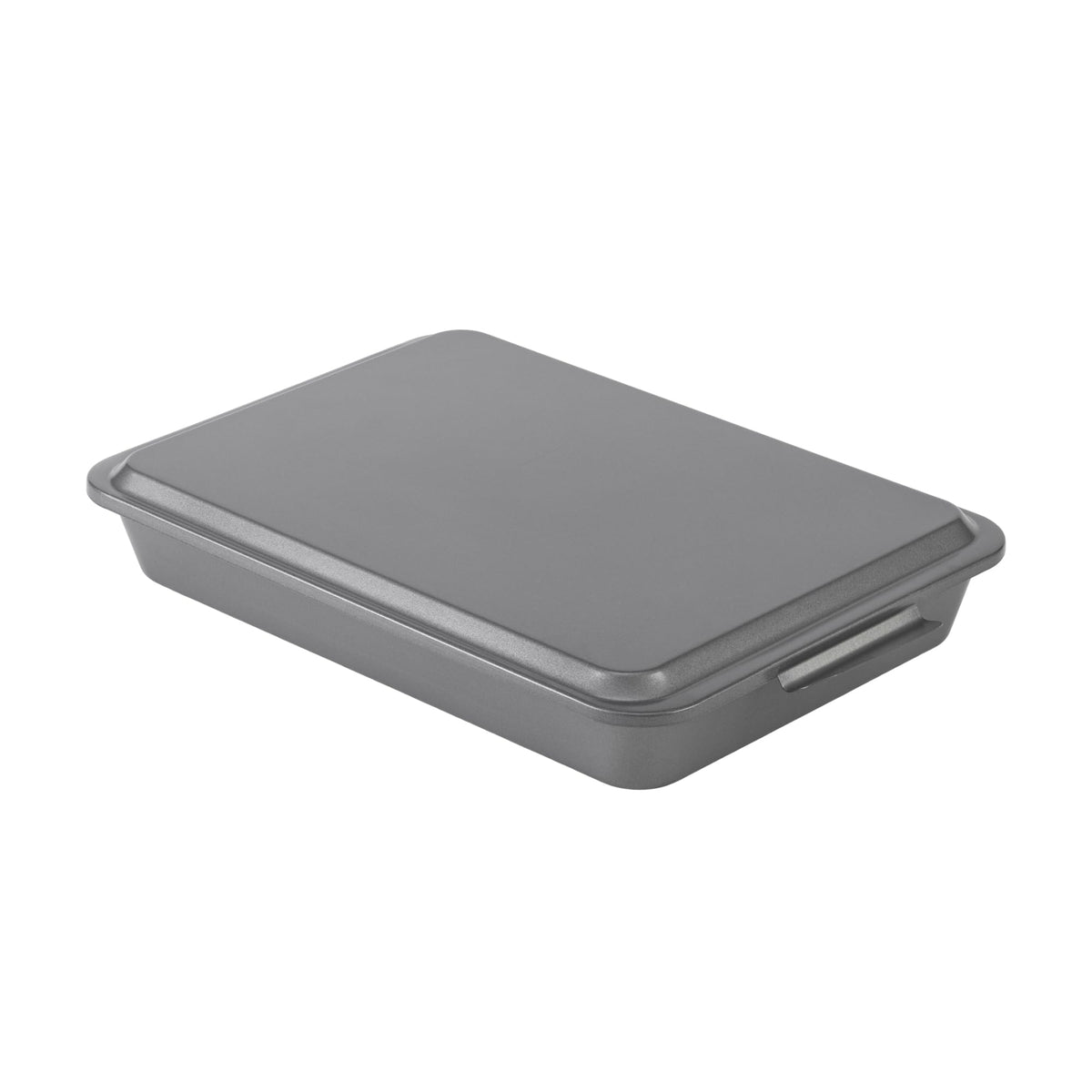 Goodcook Everyday Nonstick Steel Oblong Pan With Metal Lid, 9'' X 13'', Gray, Cake Pan, 9X13 Baking Pan With Lid, Metal Baking P