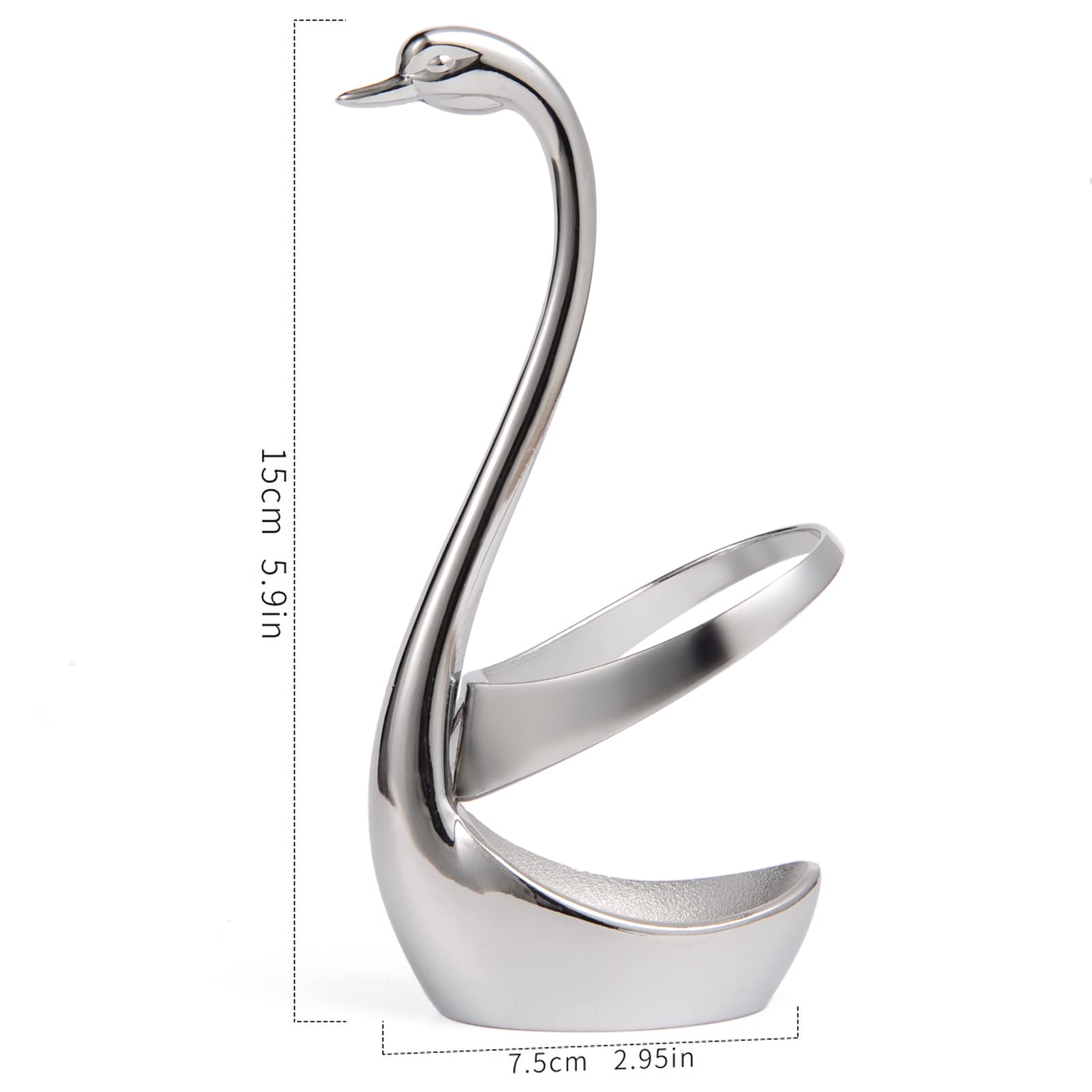 Ansaw Elegant Small Silver Swan Base Holder For Coffee Bar & Dining, Perfect For Wedding & Entertaining Table Decor