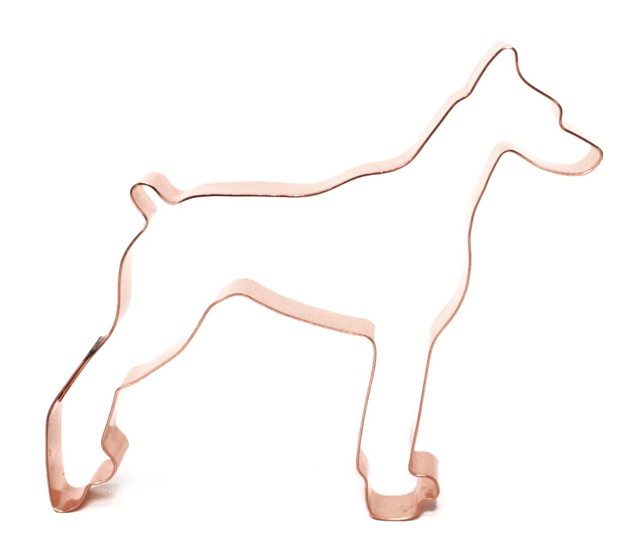 Doberman Pinscher Dog Breed Cookie Cutter 4.5 X 4.5 X 0.75 Inches - Handcrafted Copper Cookie Cutter By The Fussy Pup