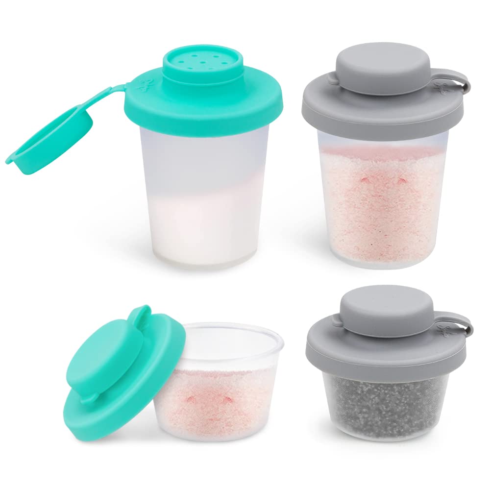 Sophico Small Salt And Pepper Shakers Set With Moisture Proof Sinlicone Lids, 4.5Oz Mini Spice Shaker To Go For Camping Travel P