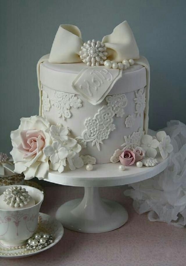 Anyana Flower Sugar Edible Vine Royal Lace Wedding Cake Silicone Embossing Mould Fondant Impression Mat Decorating Medallion Mol