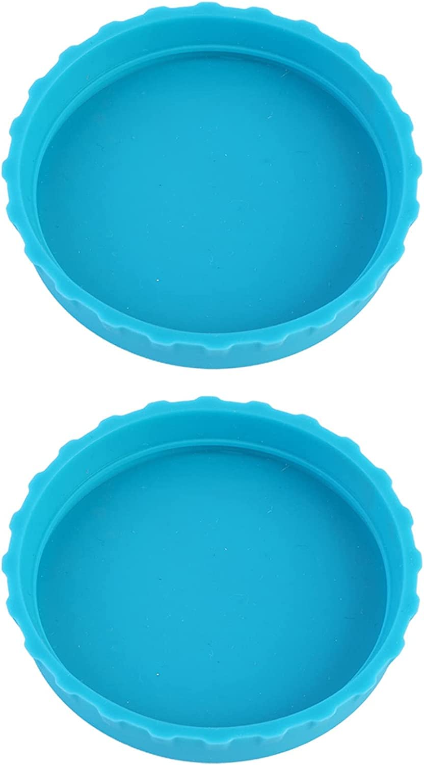 2 Pcs Blue Silicone Coke Can Covers Flexible Reusable Food Grade Leak Proof Protection Soda Silicone Can Lids For Kitchen Must-H