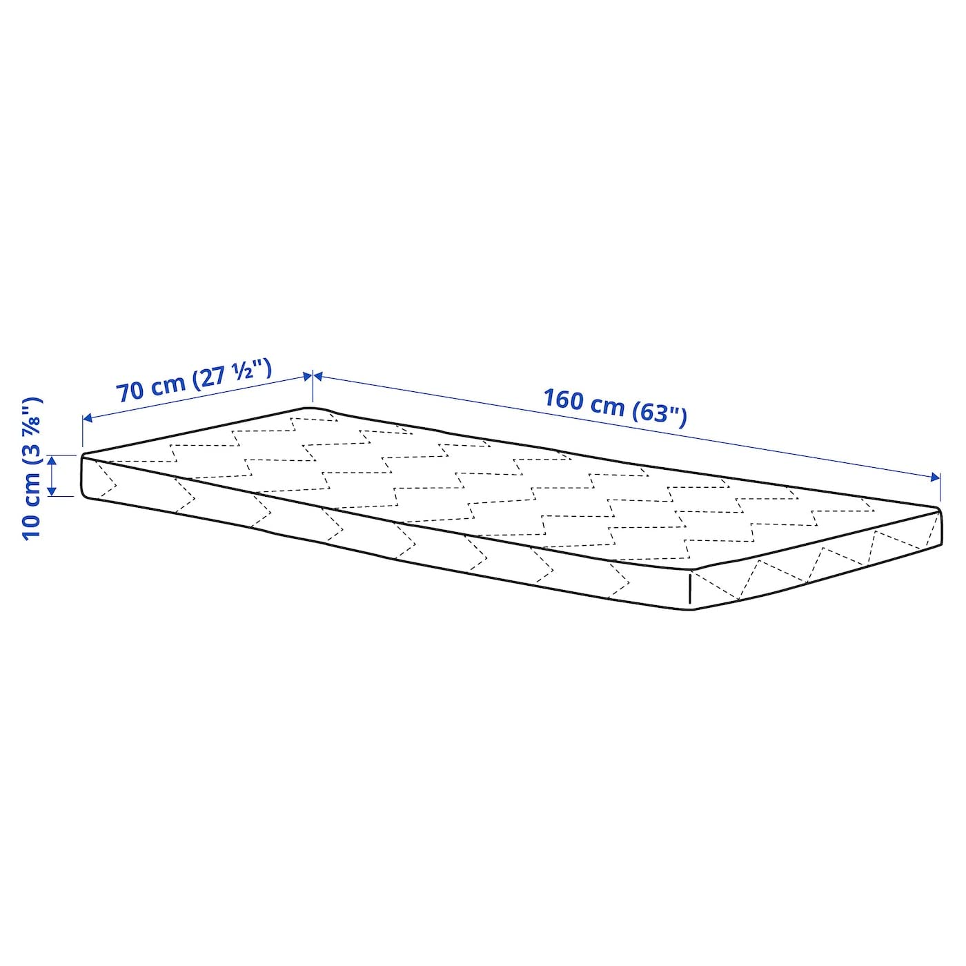 Ikea Underlig Foam Mattress For Junior Bed, White