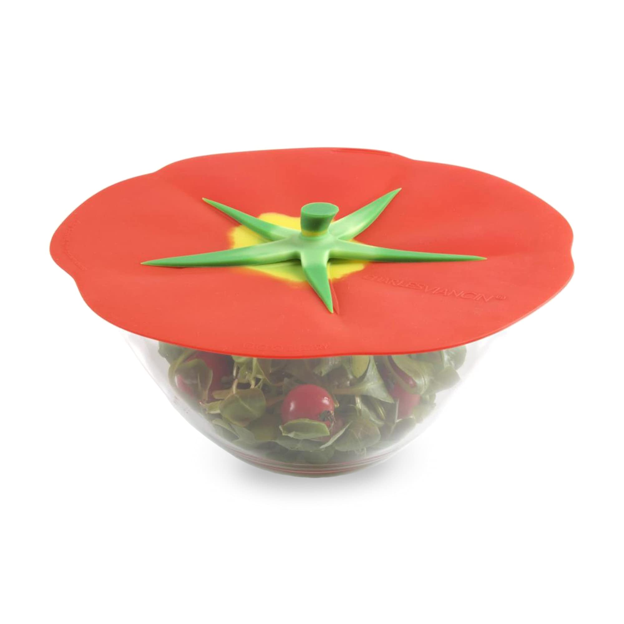 Charles Viancin - Tomato Silicone Lid For Food Storage And Cooking - 6''/15Cm - Airtight Seal On Any Smooth Rim Surface - Bpa-Fr