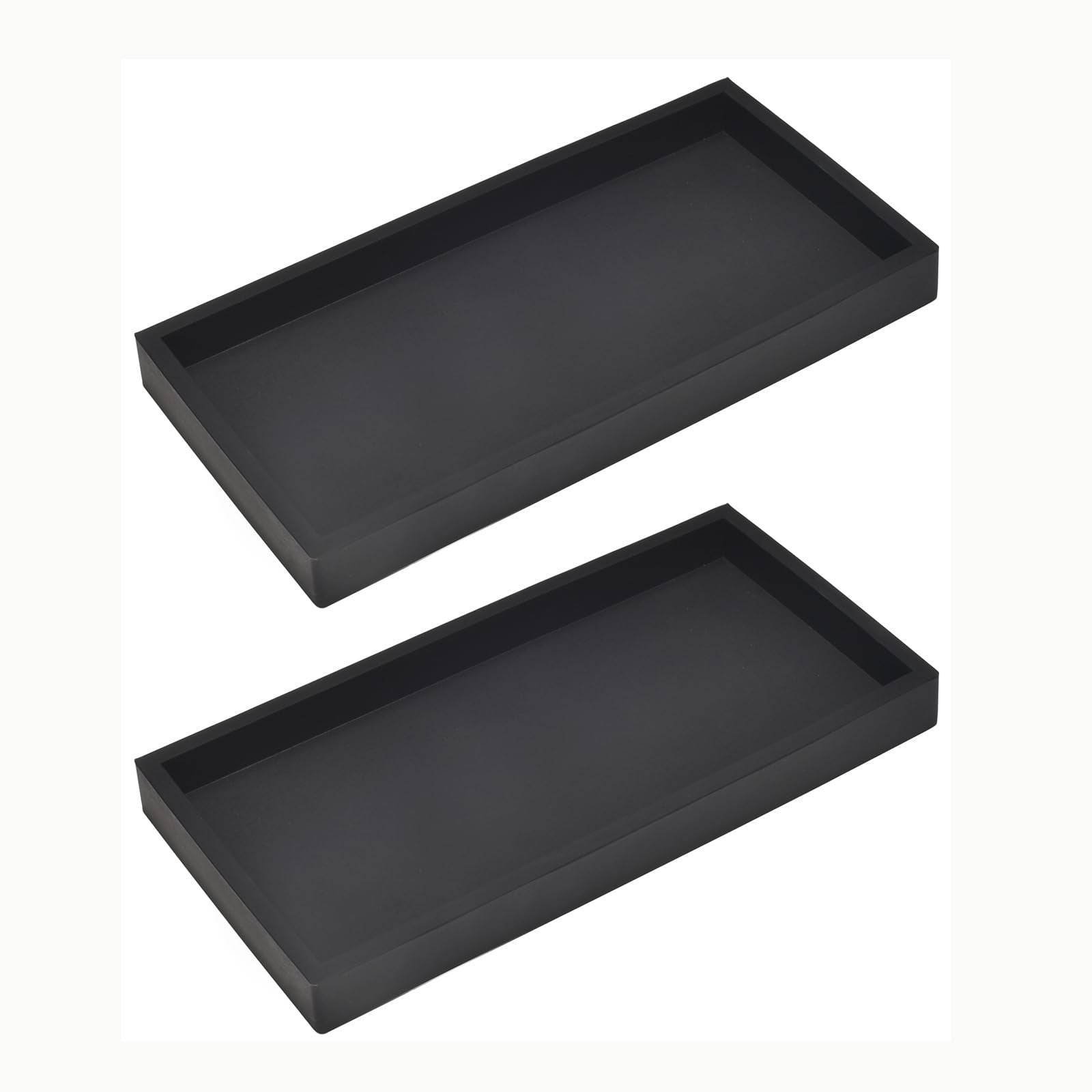 Dnc Bathroom Vanity Tray For Counter, 2Pc 7.9'' Silicone Kitchen Sink Soap Tray For Countertop Dish Holder Dispenser Toilet Tank