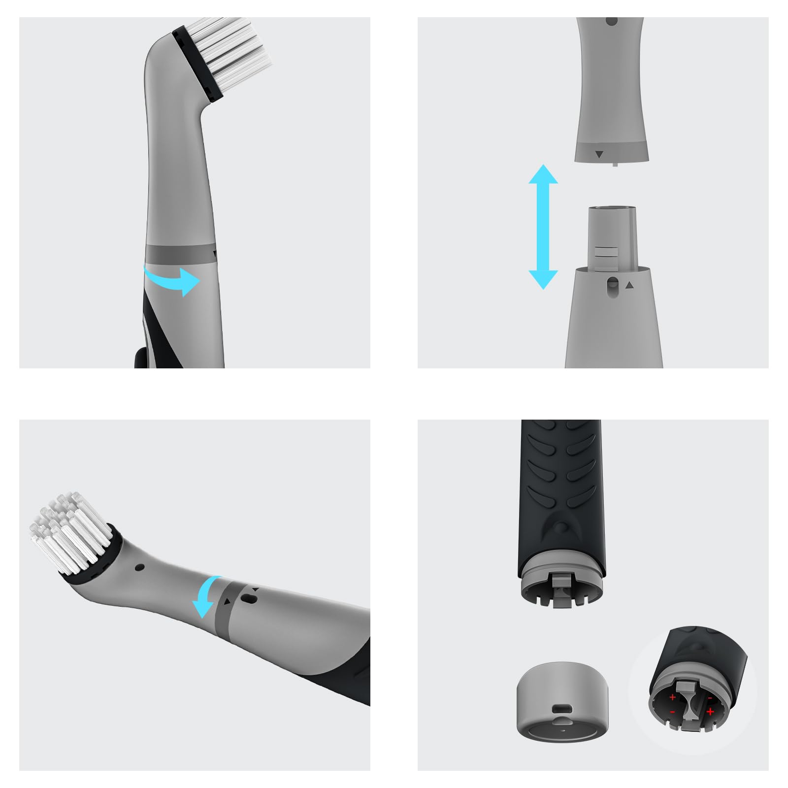Electric Cleaning Brush With 4 In 1 Multiple Brush Heads, Indoor Household Cordless Motorized Brush For Bathroom Toilet Kitchen