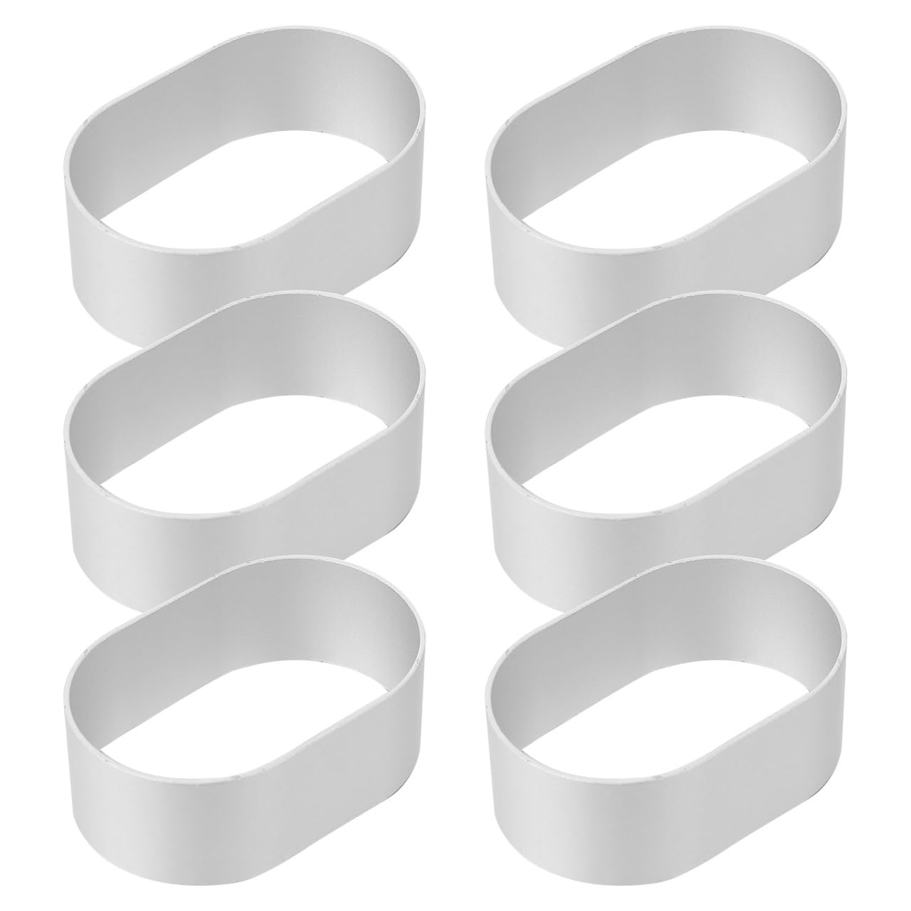 Cabilock 6 Pcs Mini Cake Baking Molds, Aluminum Alloy NonStick Oval Ring Molds for Diy Cake Making Pastry Tart Baking