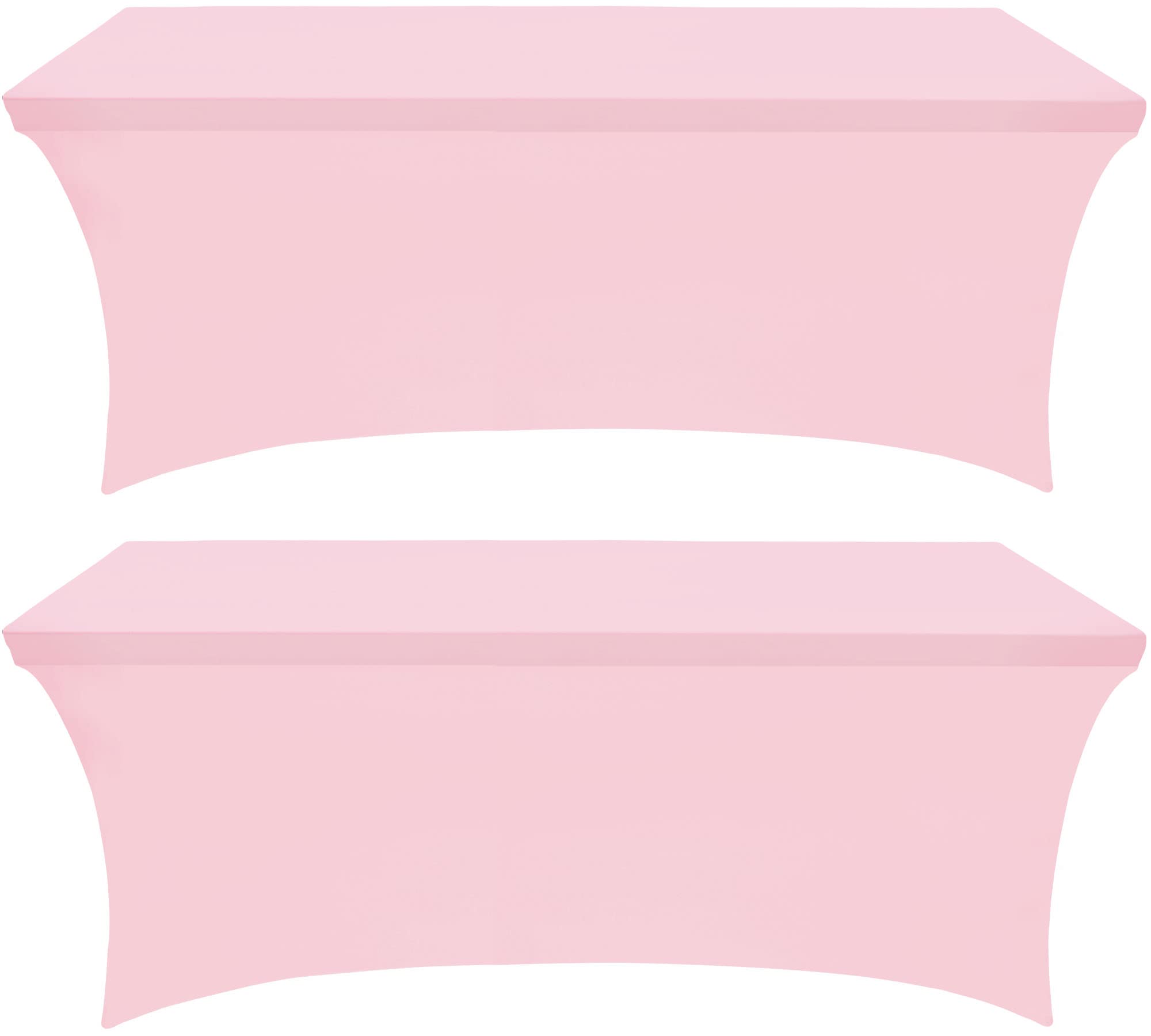 Utopia Kitchen Spandex Tablecloth 2 Pack [4Ft, Pink] Tight, Fitted, Washable And Wrinkle Resistant Stretch Rectangular Patio Tab