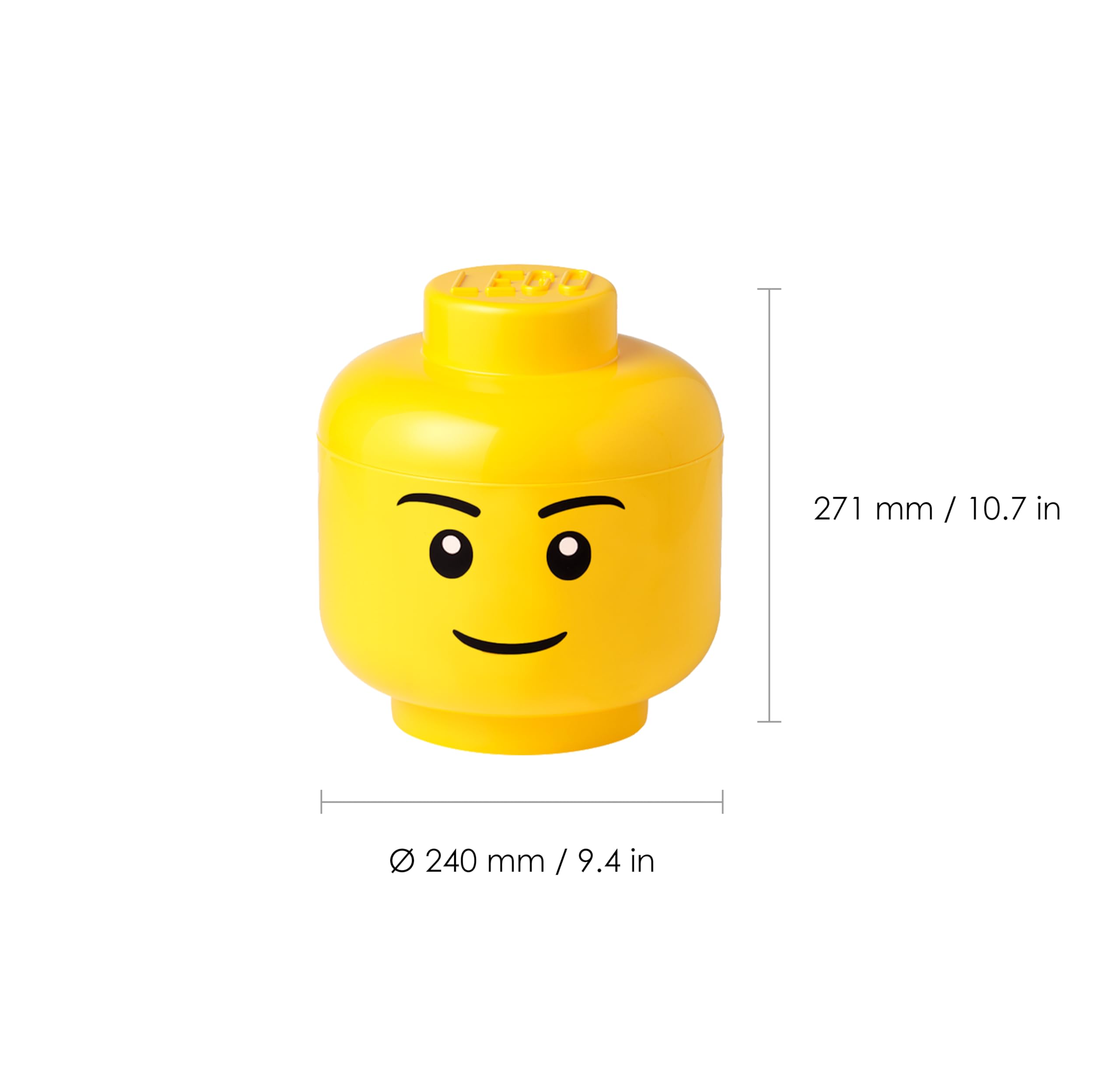 Room Copenhagen LEGO Storage Head - Large Boy, Plastic, Model 4032