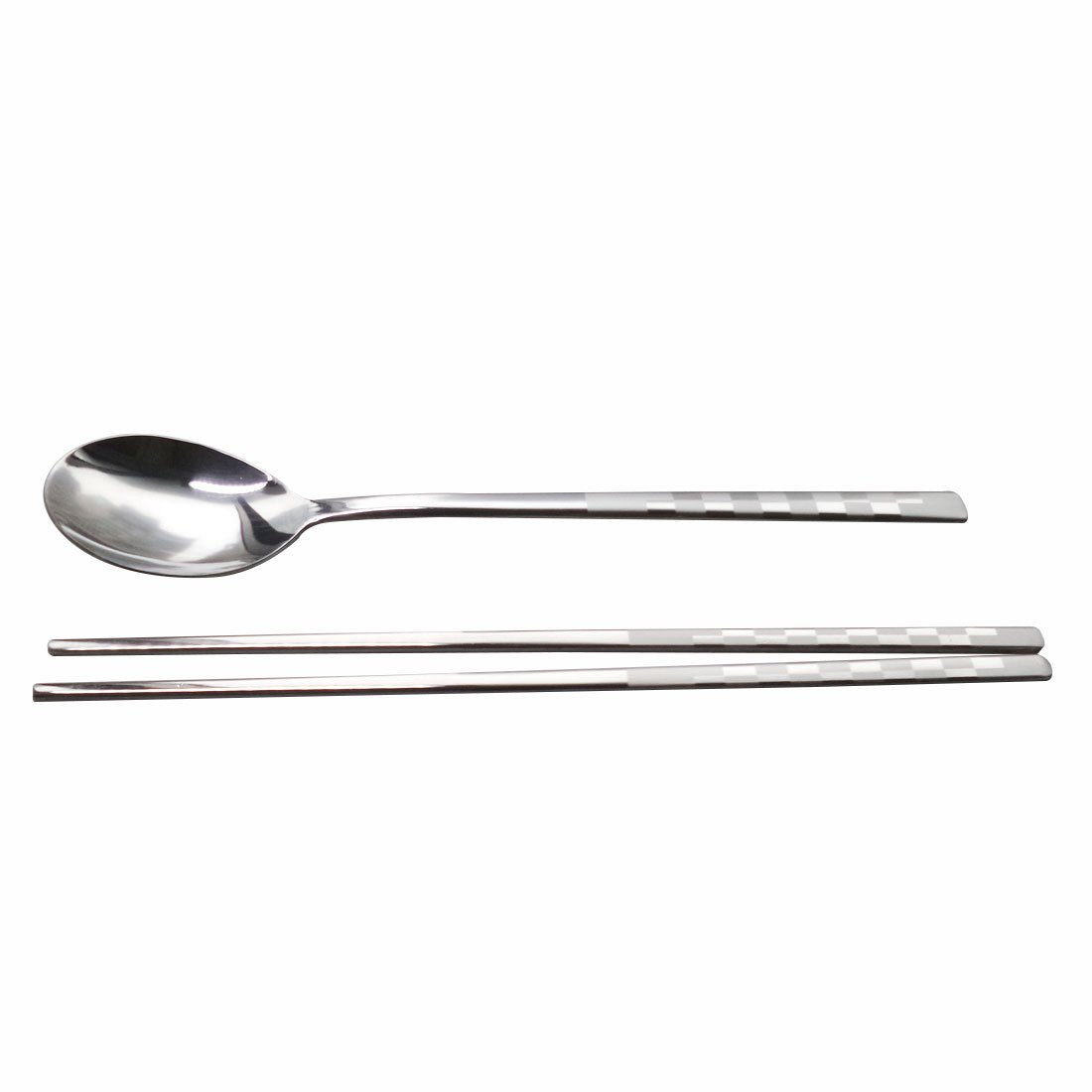 Stainless Steel Spoons And Chopsticks Set Mosaic Pattern