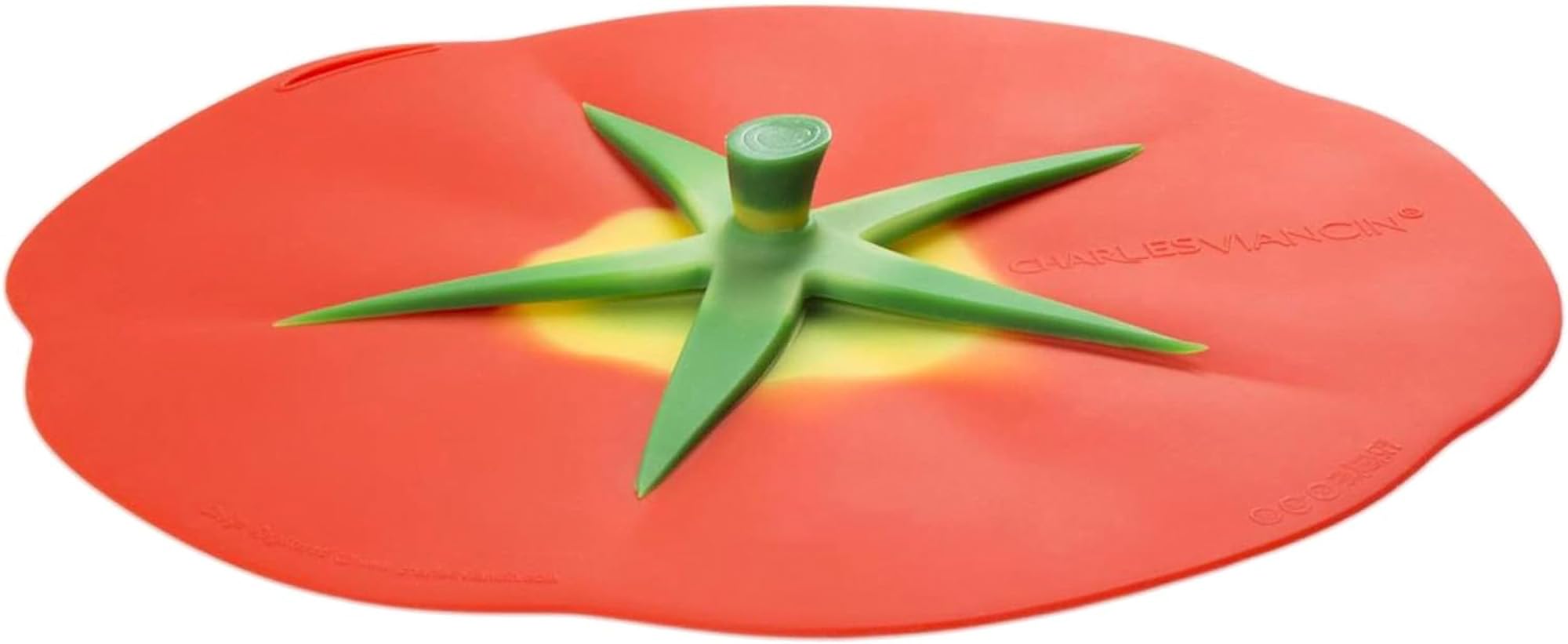 Charles Viancin - Tomato Silicone Lid for Food Storage and Cooking - 8''/20cm - Airtight Seal on Any Smooth Rim Surface - BPA-Free - Oven  Microwave  Freezer  Stovetop and Dishwasher Safe