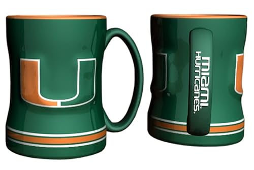 Boelter Brands Ncaa Miami Hurricanes 226675 Coffee Mug, Team Color, 14 Oz