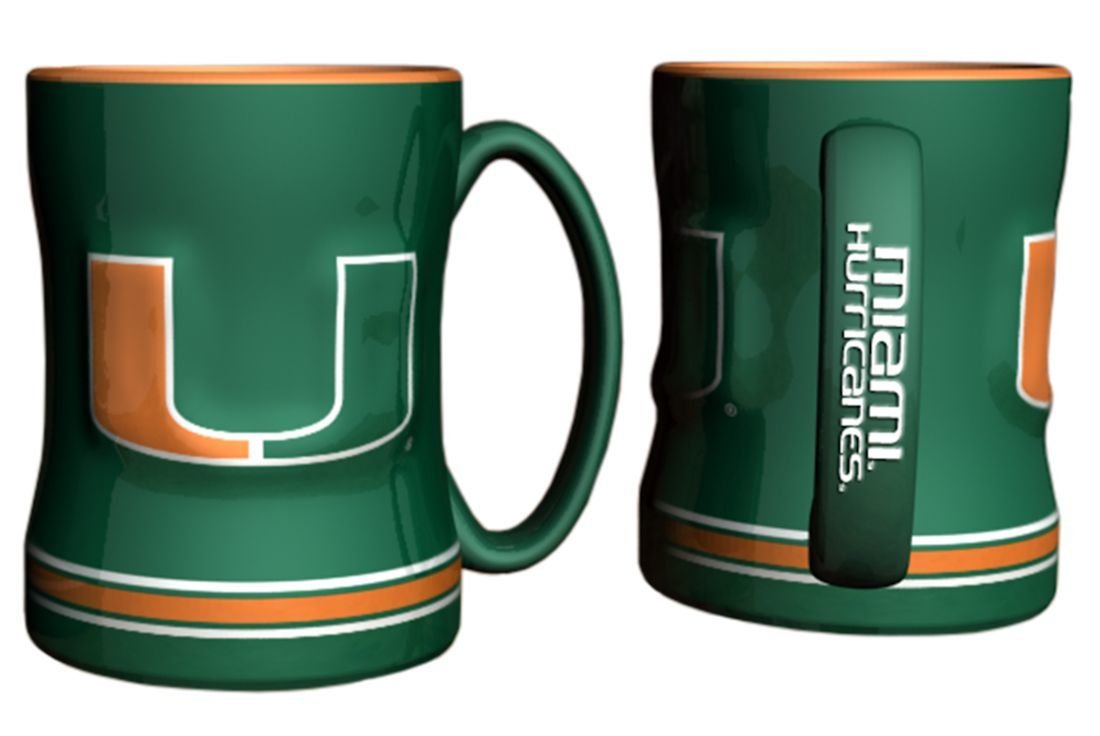 Boelter Brands Ncaa Miami Hurricanes 226675 Coffee Mug, Team Color, 14 Oz