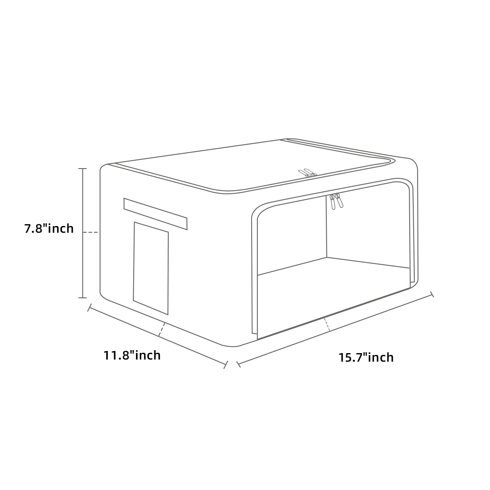 2 Pack Clothes Storage Bins- Foldable Metal Frame Storage Box Linen Fabric Organizer Set with Carrying Handles and Clear Windo-2
