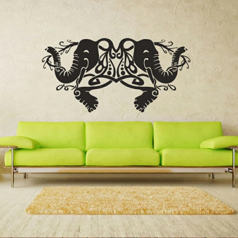 GADGETS WRAP Wall Decal Vinyl Sticker Elephant Ganesh Buddhism Indian Yoga for Office Home Wall Decoration
