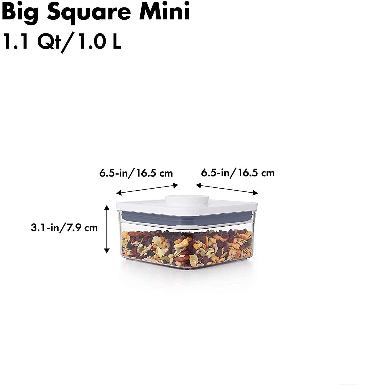 Oxo Good Grips Pop Container - Airtight Food Storage - 1.1 Qt Square (4 Pack)