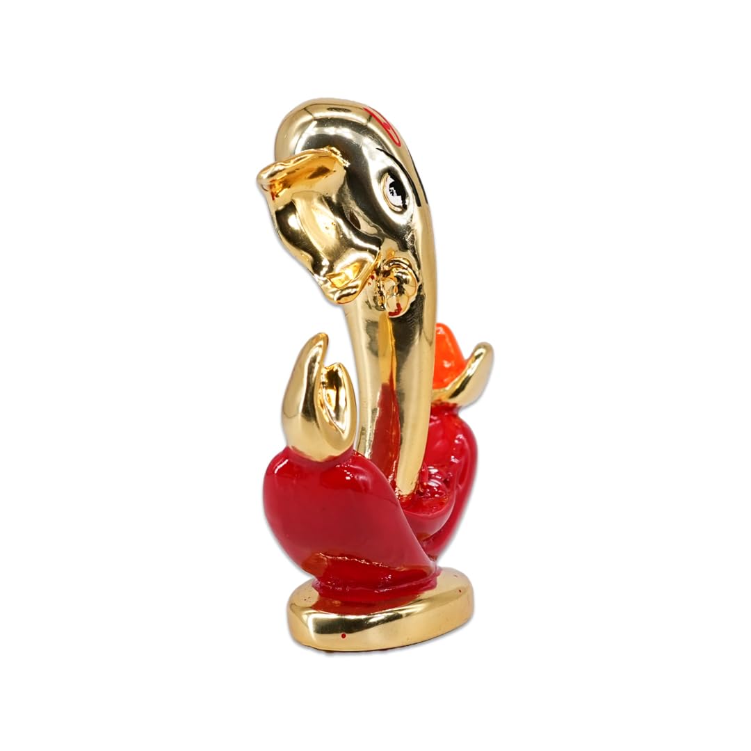 Aarya24Kt Gold Plated Anchor Ganesha |Ganpati Idol For Car Dashboard, Office Desk, Home Temple & Pooja Room | Prosperity,Success