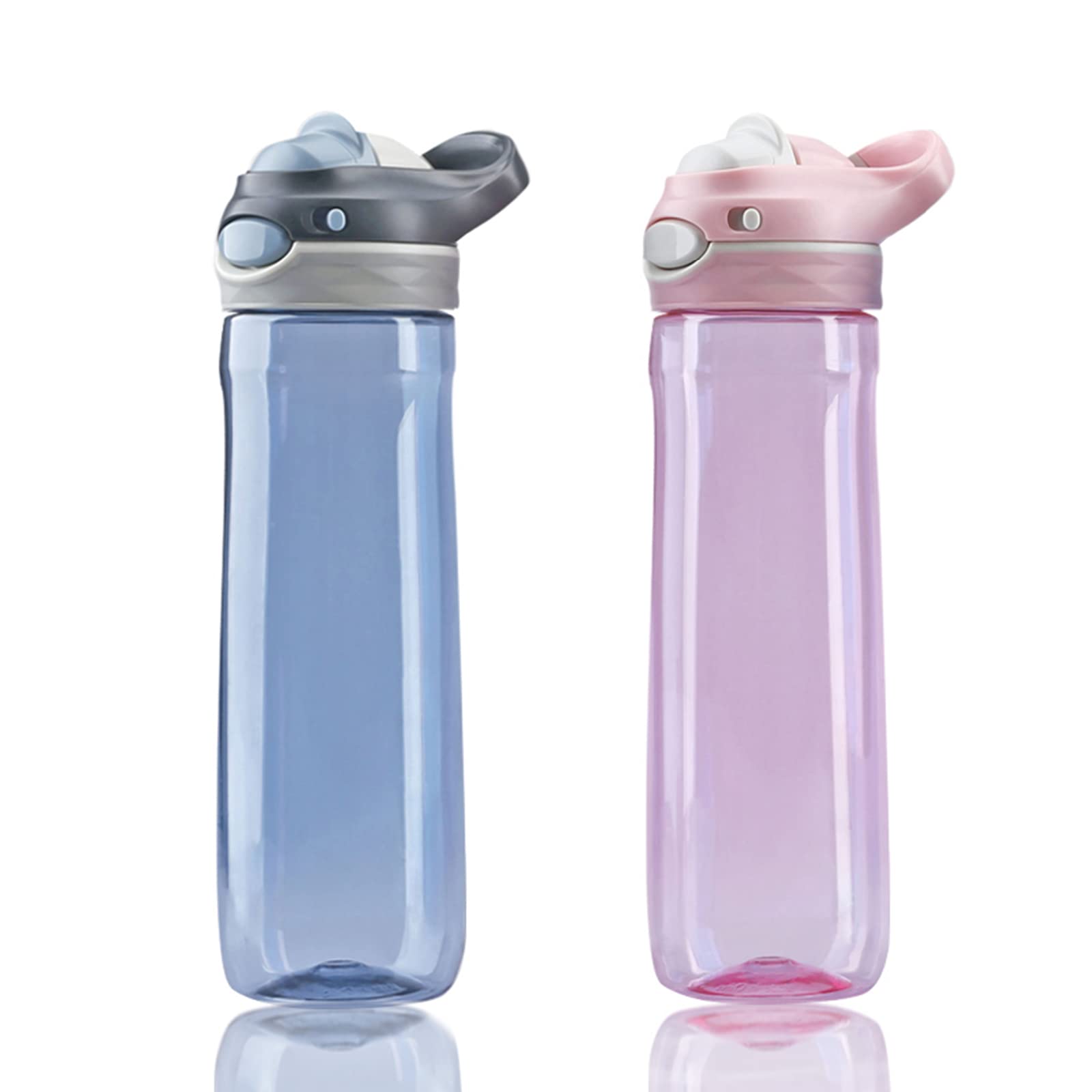 Dearart 2-Pack 26Oz Grey Water Bottle And Pink Water Bottle Without Straw, Autospout Bpa Free Has Handle Easy Carried, Suit Offi