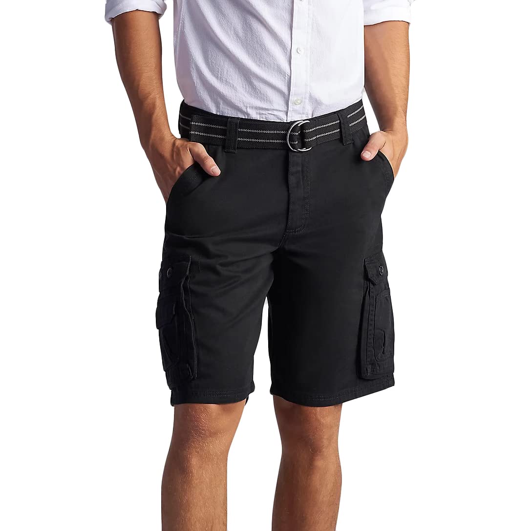 Lee Mens Dungarees New Belted Wyoming Cargo Shorts, Black, 36 Us