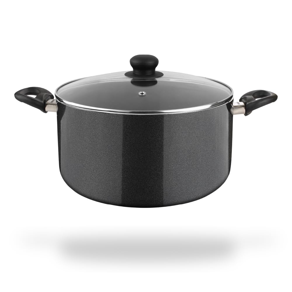 Fackelmann Quartz Nonstick Biryani Pot, Handi Casserole W Glass Lid 20Cm|Greblon German Technology|NonToxic Pfoa&BpaFree|Induc
