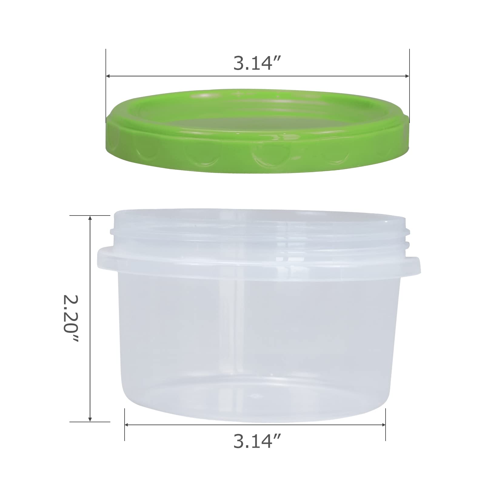 Jucaifu 8 Ounce Reuseable Small Plastic Freezer Storage Container Jars With Screw Lid For Food Snacks Lunch(8Pcs, Green)