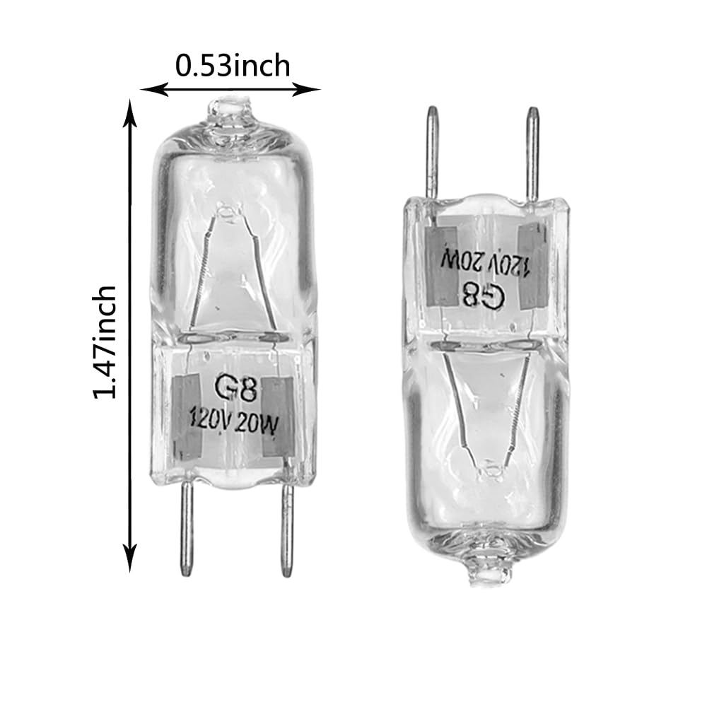 WokHok GE Microwave Oven Halogen Bulb 120V 20W Clear Glass 4-Pack Model MORBG8
