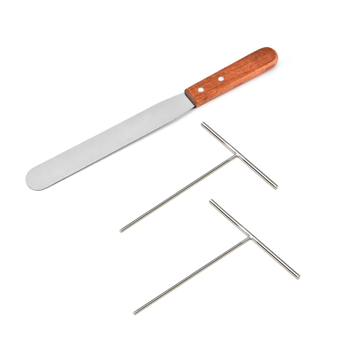 Lilithye Crepe Spreader And Spatula Kit Stainless Steel Crepe Spreader Tool 5'', 7'' Spreaders And 12'' Spatula(3 Pcs)
