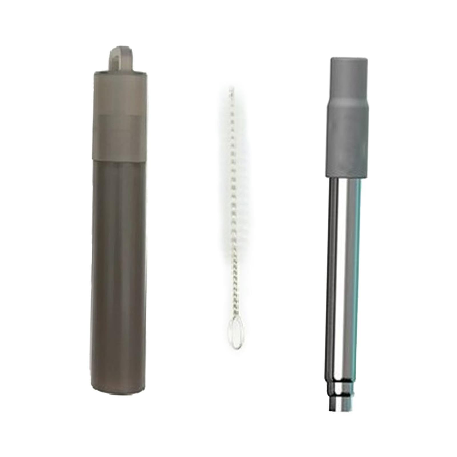Ecomistiq Reusable Straw Retractable For Drinking Keychain Gifts Long Straw Grey | Drink Containers & Thermoses | Kitchen, Dinin