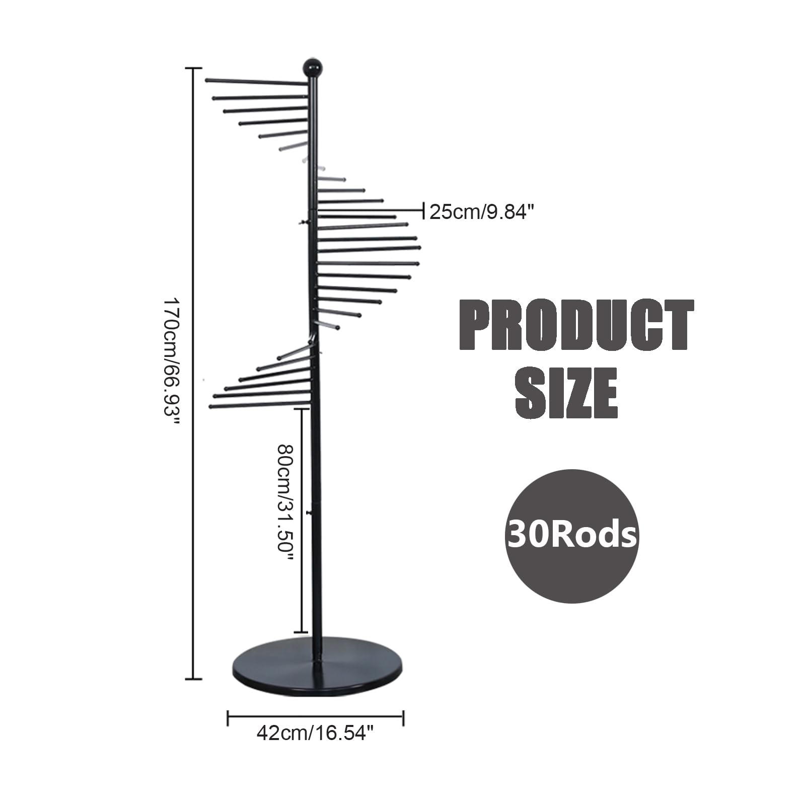 Ximsphy Freestanding Scarf Display Rack, Metal Scarf Racks, Spiral Scarf Holder, Hijab Stand For Clothing Store Commercial Home,